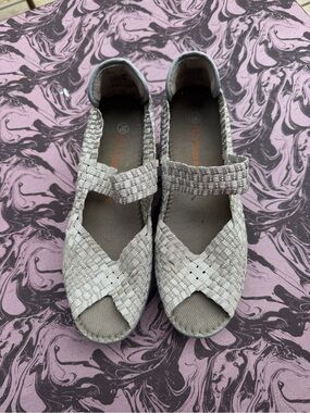 bernie mev. Silver Woven Mary Jane Sandals